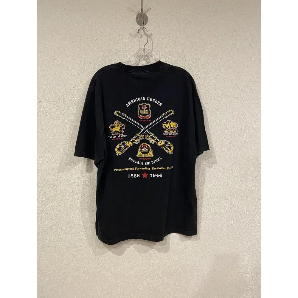 BigBoy Headgear Buffalo Soldiers Shirt Mens XL Black US Army Graphic Tee